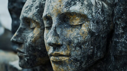 Poster - Stone sculptures emanating serenity and introspection artistic expressions of tranquility in form and material