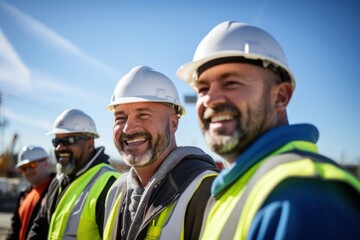 Canvas Print - Construction hardhat helmet worker.