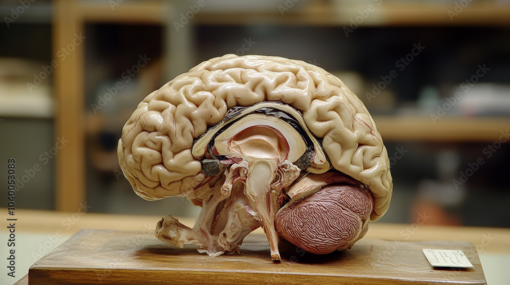 Stock-Illustration „The human brain has three main parts: the neocortex ...