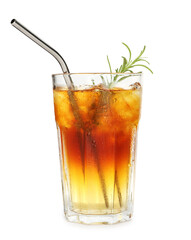 Poster - Refreshing espresso tonic drink with rosemary isolated on white