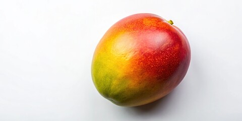 Mango with juice dripping on white background