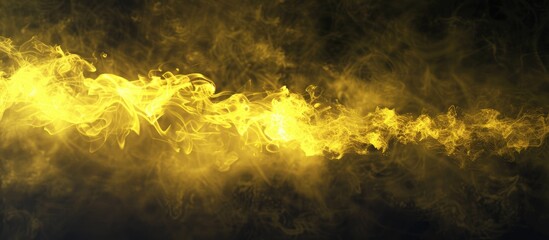 Sticker - A vibrant yellow steam against a dark backdrop with copy space image available