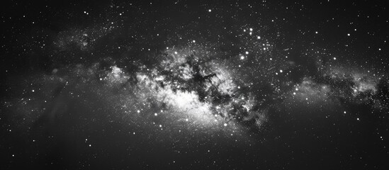 Wall Mural - a striking image showcasing the milky way galaxy against a starry night sky in black and white with 