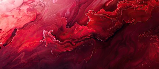 Canvas Print - Red hues melting in a fluid design perfect for a copy space image