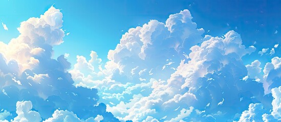 Poster - The sky is partly cloudy with numerous small clouds providing a picturesque background in the copy space image