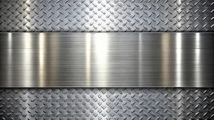 Metallic brushed metal texture background with a brutalist design and forced perspective