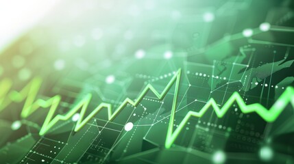 Green arrow graph, in the white background 
