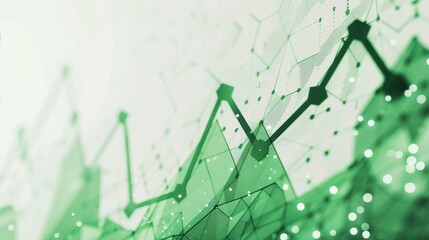 Green arrow graph, in the white background 