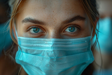 People wearing coronavirus face mask personal safety outbreak pandemic danger, Generative AI