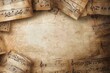 © Michael - Grunge background with vintage music notes forming a frame