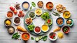 © Four888 - Modern Circle Infographic Design with Food Elements for Business Steps Presentation