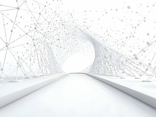 Wall Mural - Flat Empathy Neural Bridge Structure Close-up - Intricate Pathways Representing Emotional Intelligence in Simple Vector Illustration - White Background with Copy Space for Smart Business Content