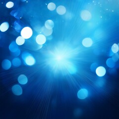 Wall Mural - abstract blue bokeh background with real lens flare