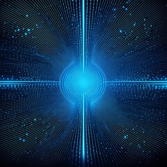 Wall Mural - abstract dark blue technical background technology background with line and dot particles surface