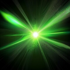 Wall Mural - abstract green light overlays burst effect with digital lens flare ai generated