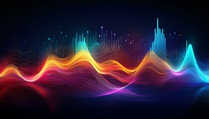 Wall Mural - audio spectrum sound wave effect digital equalizer
