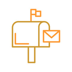 Wall Mural - Mailbox Flag Vector Icon