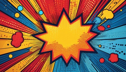 Wall Mural - colorful pop art background with zap inside comic book style dynamic patterns bright 