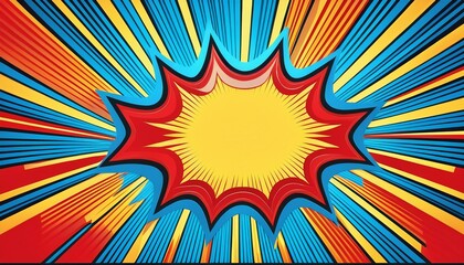 Wall Mural - colorful pop art background with zap inside comic book style dynamic patterns bright 
