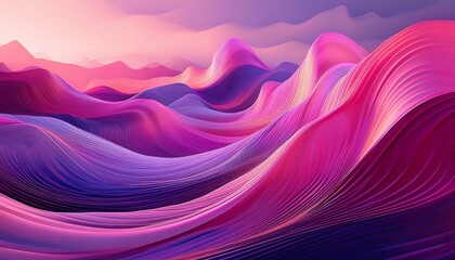 Wall Mural - dynamic pink and purple waves