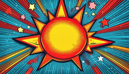 Wall Mural - energetic pop art background featuring kapow bold patterns comic book elements bright 