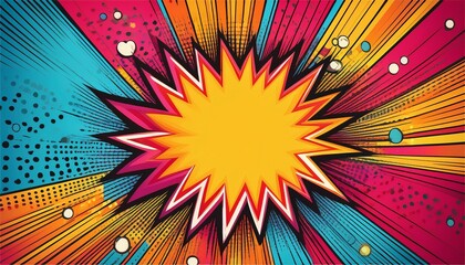Wall Mural - playful pop art background featuring pow bold patterns dynamic visuals colorful