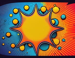 Wall Mural - playful pop art background with pop text bubble shapes abstract patterns vibrant  graphic