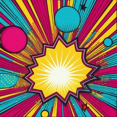 Wall Mural - playful pop art background featuring super bold graphics dynamic patterns colorful