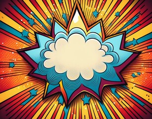 Wall Mural - playful pop art background with smash text dynamic patterns comic book style colorful