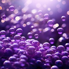 Wall Mural - shimmering purple bubbles floating in light