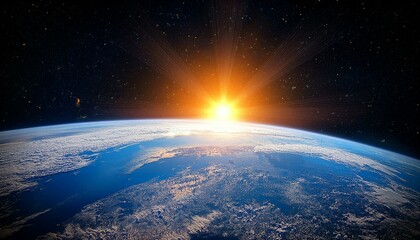 Wall Mural - sunrise over earth from space