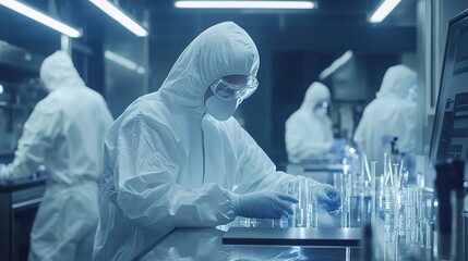 Wall Mural - Laboratory Research in Cleanroom Environment