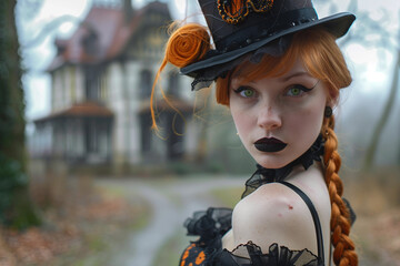 Wall Mural - Spooky creepy halloween autumn party generated with ai technology