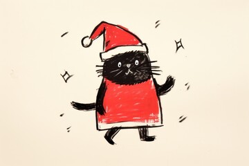 Sticker - Cat wearing Christmas costume christmas mammal animal.