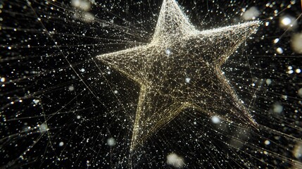 Wall Mural - A digital star icon shooting through an ascending graph, representing high growth, no background