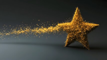Wall Mural - A digital star icon shooting through an ascending graph, representing high growth, no background