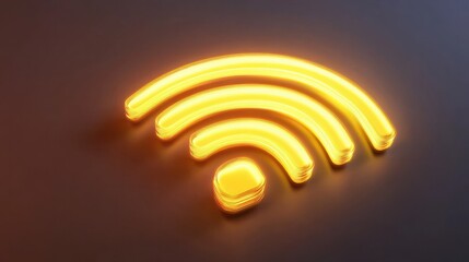 Poster - Glowing wifi symbol representing internet connection