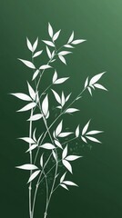 Wall Mural - Bamboo Emblem Design, minimalist vector illustration featuring clean lines and solid colors, ideal for logos and branding applications