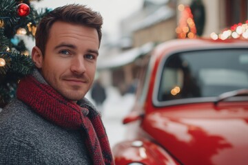 man in cozy winter attire standing