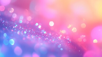 Poster - 80s-Inspired Holographic Dream. Neon Rainbow with Retro Scratches