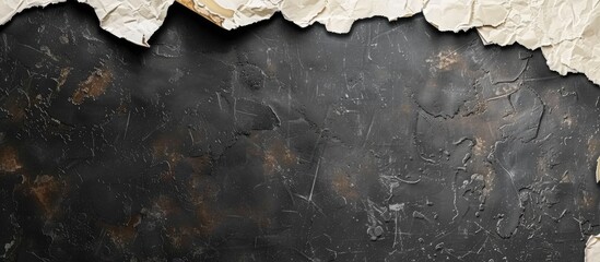 Wall Mural - Vintage torn paper textures collection displayed on a black background offers plenty of copy space image