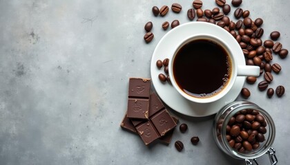 Wall Mural -  Coffee break indulgence  chocolate and coffee beans