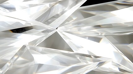 Prism Puzzle: A macro shot of intersecting prisms, forming a complex geometric puzzle. The light bends and dances within the transparent shapes. 