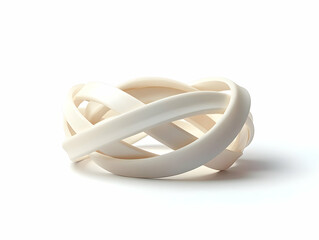 Poster - Flat Resilience Rubber Band Illustration Showing White Band Stretching and Returning to Shape Symbolizing Mental Resilience Isolated on White Background in Simple Flat Vector Design