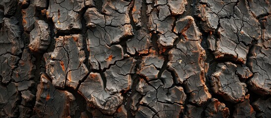 Wall Mural - Background of vertical cracked tree bark providing textured copy space image
