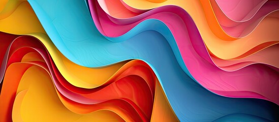 Wall Mural - top view of colorful paper abstract mockup with copy space image