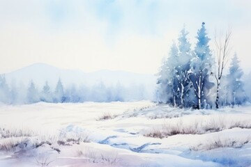 Wall Mural - Winter landscape background outdoors nature plant.