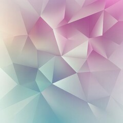 Fototapete - The background showcases a soft gradient filled with polygonal shapes in pastel hues, ideal for digital projects and art. Generative AI