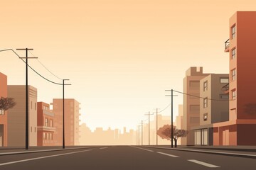 Canvas Print - street and tall buildings architecture cityscape outdoors.