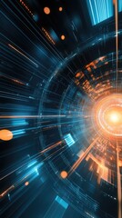 Wall Mural - abstract digital background with glowing lights and dynamic motion, representing technology and inno